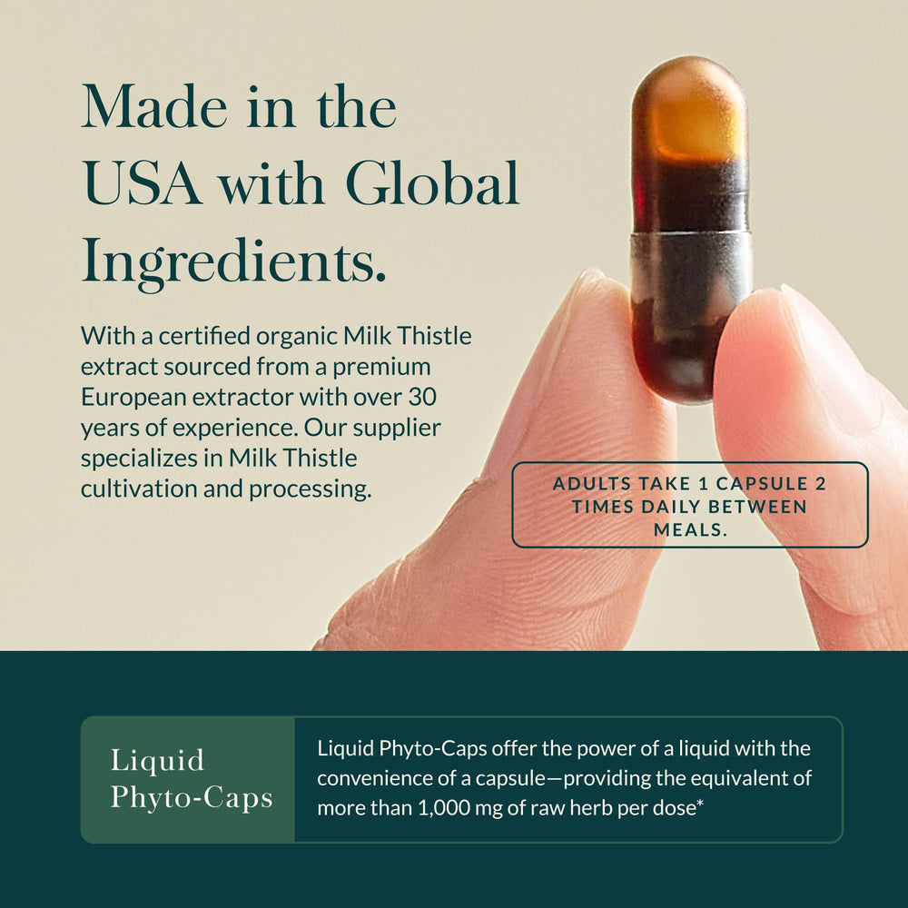 Gaia Herbs Liver Health herbal blend with milk thistle and turmeric.