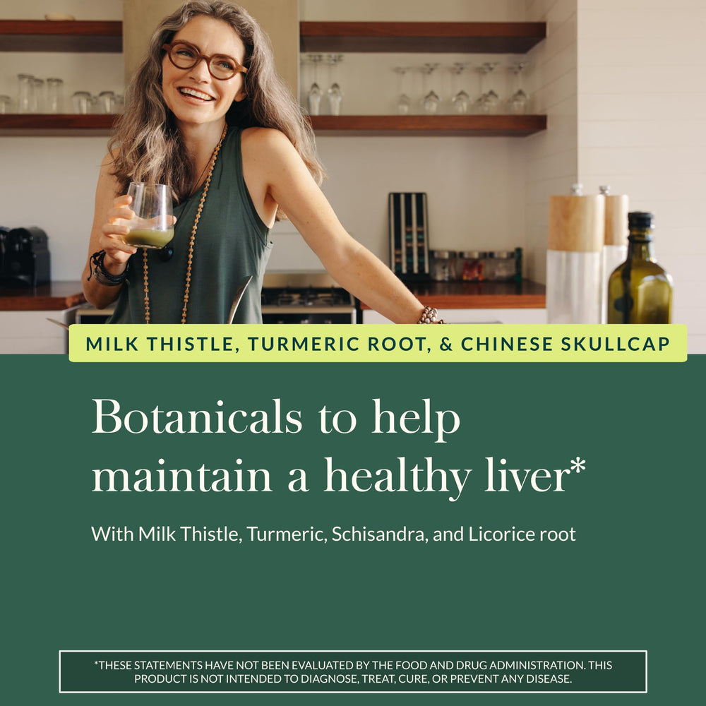 Gaia Herbs Liver Health packaging highlighting sustainable materials.