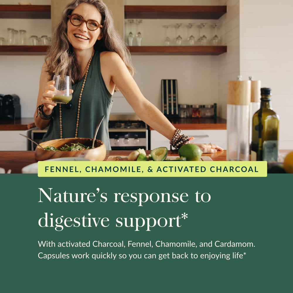 Gaia Herbs logo on bottle conveys trust and quality.