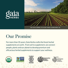 Gaia Herbs Plant Force Liquid Iron packaging label highlights quality