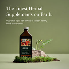 Gaia Herbs Plant Force Liquid Iron star anise close-up, suggesting flavorful iron supplementation