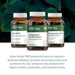 Gaia Herbs PRO Adaptogen Performance ashwagandha ingredient close-up for balance.