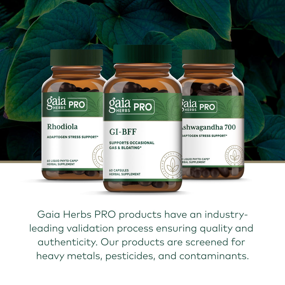 GAIA Herbs PRO chamomile relaxing digestive comfort.