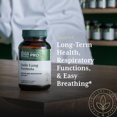 Gaia Herbs PRO Daily Lung Formula mullein leaf close-up emphasizes plant-based wellness