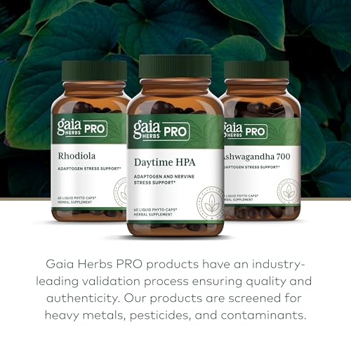 GAIA Herbs Pro Daytime HPA label closeup shows purity and potency