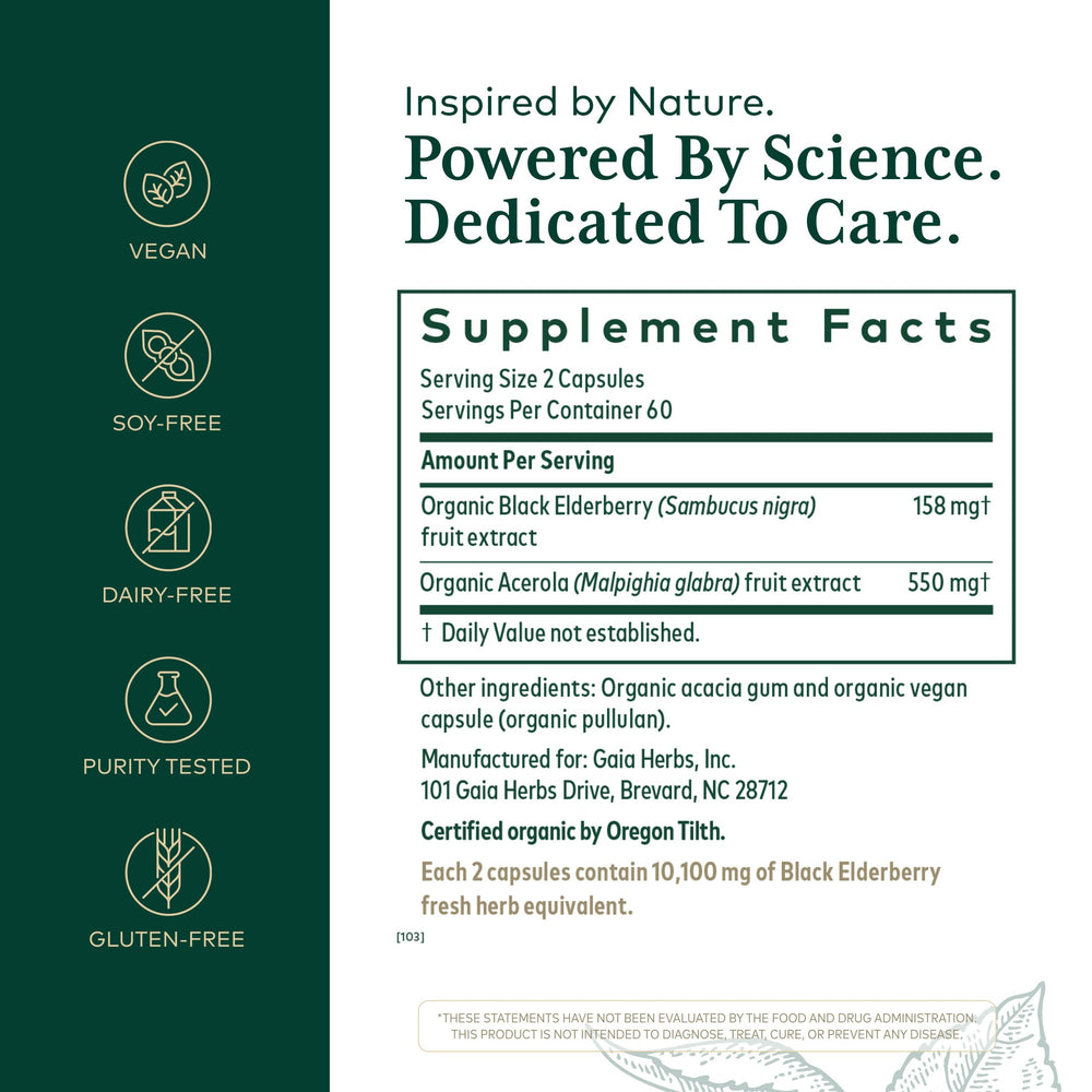 Gaia Herbs PRO Elderberry Pro capsules for concentrated immune support