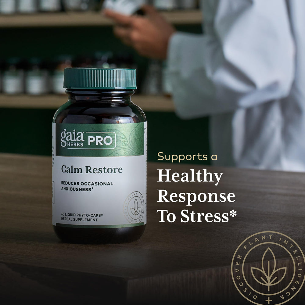 GAIA Herbs Pro Calm Restore farm regenerative organic NC sourcing image.