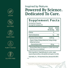 GAIA Herbs PRO Ginkgo capsules promote convenient brain support.