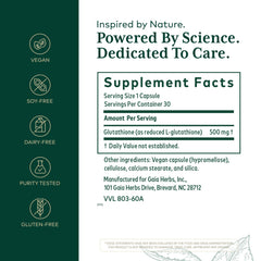 Gaia Herbs PRO Glutathione 500 capsules for convenient daily use