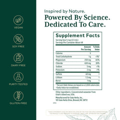 Gaia Herbs PRO Liquid Magnesium label ingredients highlight trace minerals for balanced support.
