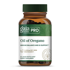 Gaia Herbs PRO Oil of Oregano bottle front for immune support and oregano oil profile