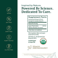 GAIA Herbs PRO organic marshmallow root label highlights fresh extraction and potency.