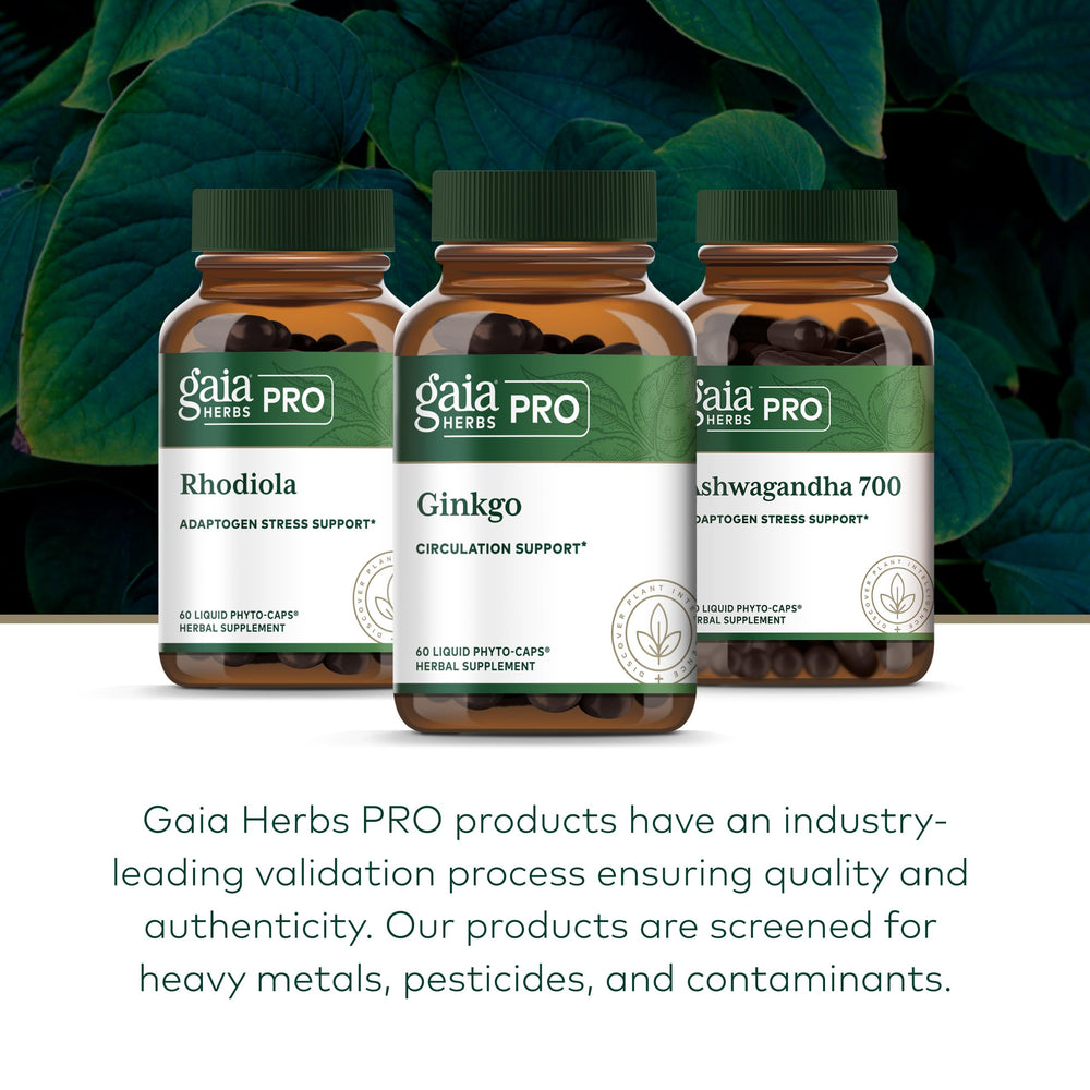 GAIA Herbs PRO quality testing seals assurance and consistency.