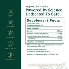 Gaia Herbs PRO Quercetin Synergy 500 capsules for daily immune and cell support