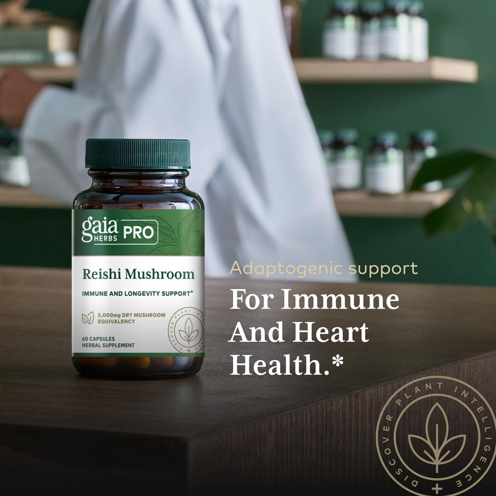 Gaia Herbs PRO Reishi harvested mushrooms for premium extract