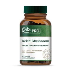 Gaia Herbs PRO Reishi mushroom bottle supports daily immune wellness