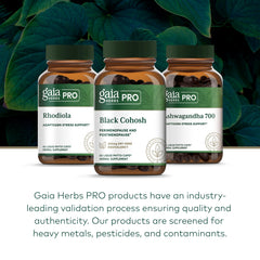 GAIA HERBS PRO vegan ingredients label showcases plant based wellness