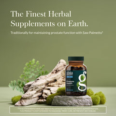 Gaia Herbs Prostate Health label shows key botanicals like saw palmetto
