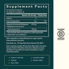Gaia Herbs Resveratrol capsules close-up texture and size
