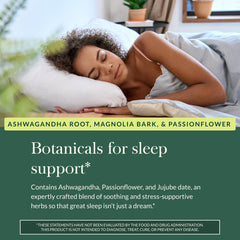 Gaia Herbs SleepThru passionflower shot hints at gentle soothing support.