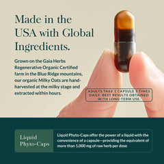 Gaia Herbs Steady Mind ingredients chart lists St. John's Wort and others.