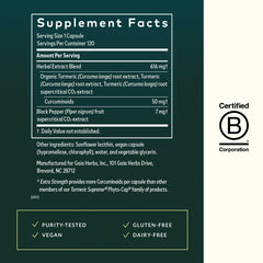 Gaia Herbs turmeric formula with black pepper for better absorption