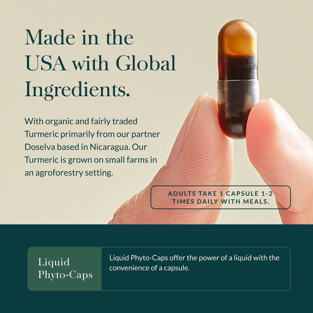 Gaia Herbs Turmeric Supreme Extra Strength with black pepper enhances absorption and bioavailability.