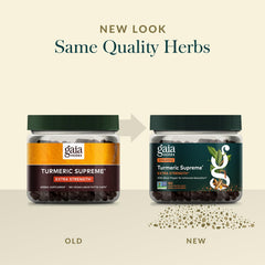 Gaia Herbs Turmeric Supreme Extra Strength is gluten-free, dairy-free, and soy-free for sensitive diets.