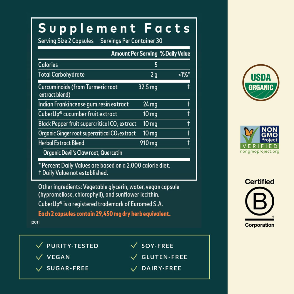Gaia Herbs Turmeric Supreme Joint Health gluten-free and dairy-free capsules