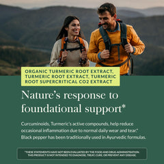 Gaia Herbs Turmeric Supreme packaging highlights allergen-free formulation.