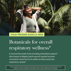 Close-up of Gaia Herbs capsules reveals gluten-free and soy-free formulation
