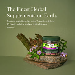 Gaia Herbs Infinity Glow bottle back with usage and ingredients notes