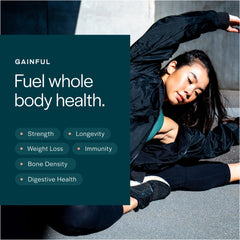 Gainful collagen whey trial pack image invites you to explore a clean protein option