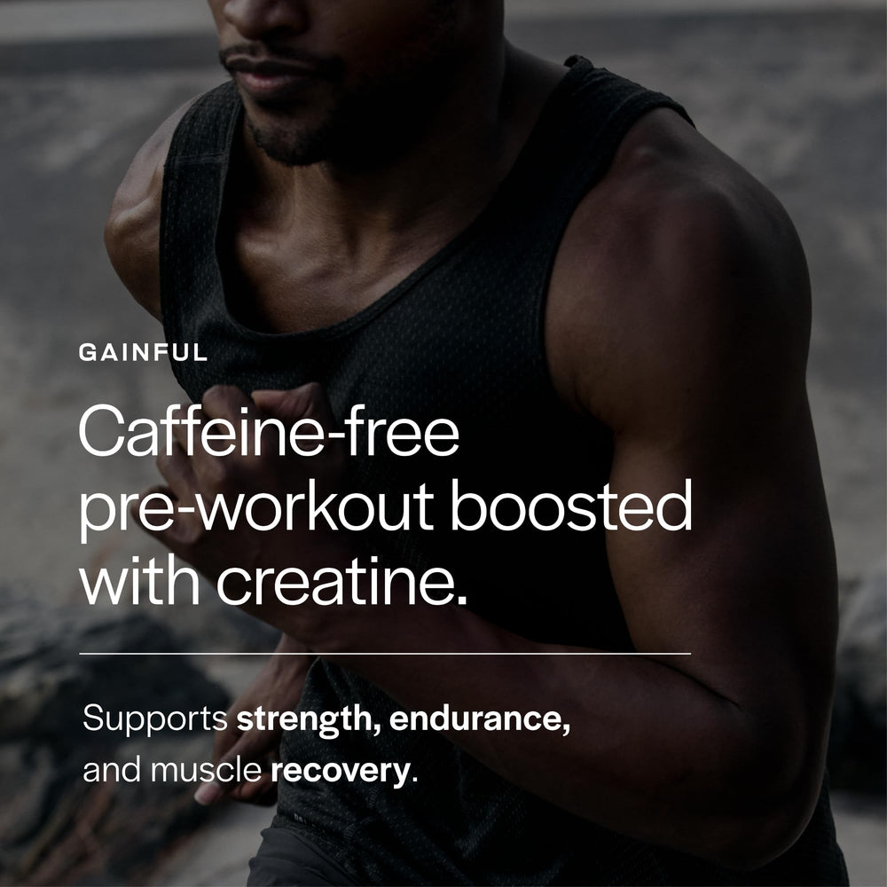 Gainful creatine monohydrate close-up highlighting strength-supporting ingredient.