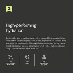 Gainful Hydration Lemon Lime packet poured into a glass for fast hydration on the go.