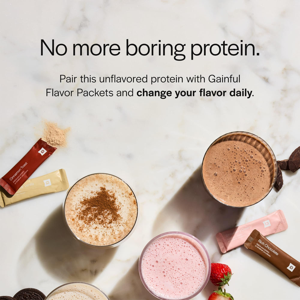 Gainful nutrition panel close-up showing 25 g per serving and 14 servings