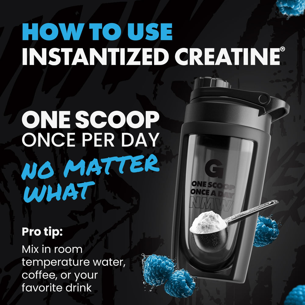 GAINS IN BULK Instantized Creatine dissolves without gritty texture in shakes.