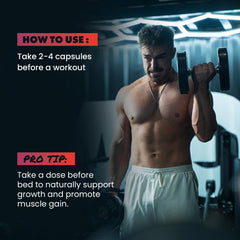 Gains in Bulk pump action image hints at muscle fullness during workouts