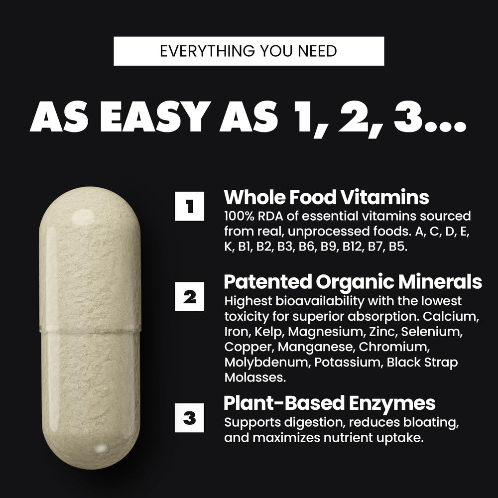 Gains in Bulk Square 1 organic minerals image conveys balanced micronutrients.