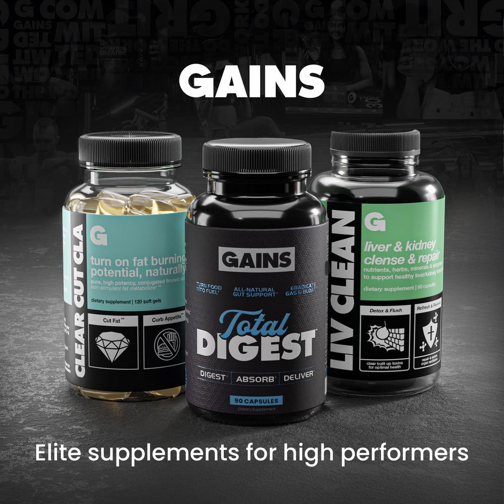 GAINS IN BULK Clear Cut CLA close-up of capsules for easy intake.