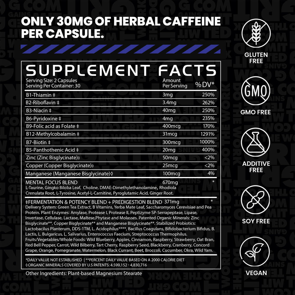 GAINS IN BULK Elevated Nootropic blend of herbs and B vitamins