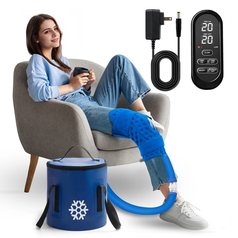 GALINAND cold therapy system portable demonstrates compact setup for convenient home recovery.