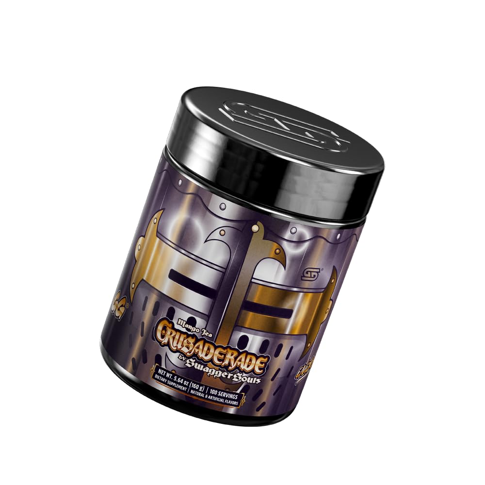 Gamer Supps GG Crusaderade pouring setup shows organic caffeine and nootropic blend