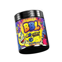 Gamer Supps GG Energy BBL tub with scoop signaling long lasting focus
