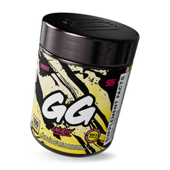 Gamer Supps GG Energy Lemonade being poured into a glass for a refreshing gaming boost.