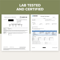 Garden of Herbz capsule label shows third-party testing.