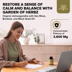 Garden of Herbz Irish sea moss capsules rich in minerals for skin support.