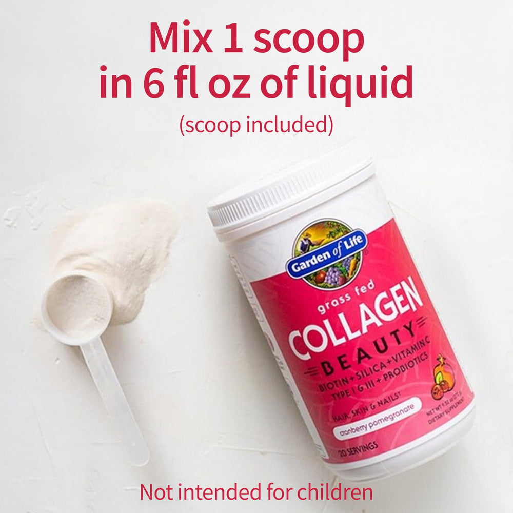 Garden of Life Collagen Beauty probiotic Bacillus coagulans listed on the label closeup.