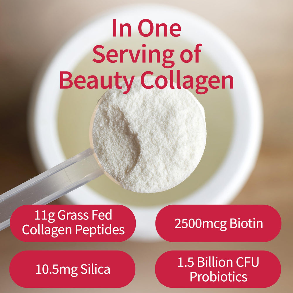 Garden of Life Collagen Beauty powder added to smoothies for convenient daily use.