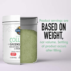 Garden of Life Collagen Greens Apple smoothie shows vibrant color and nutritious boost.